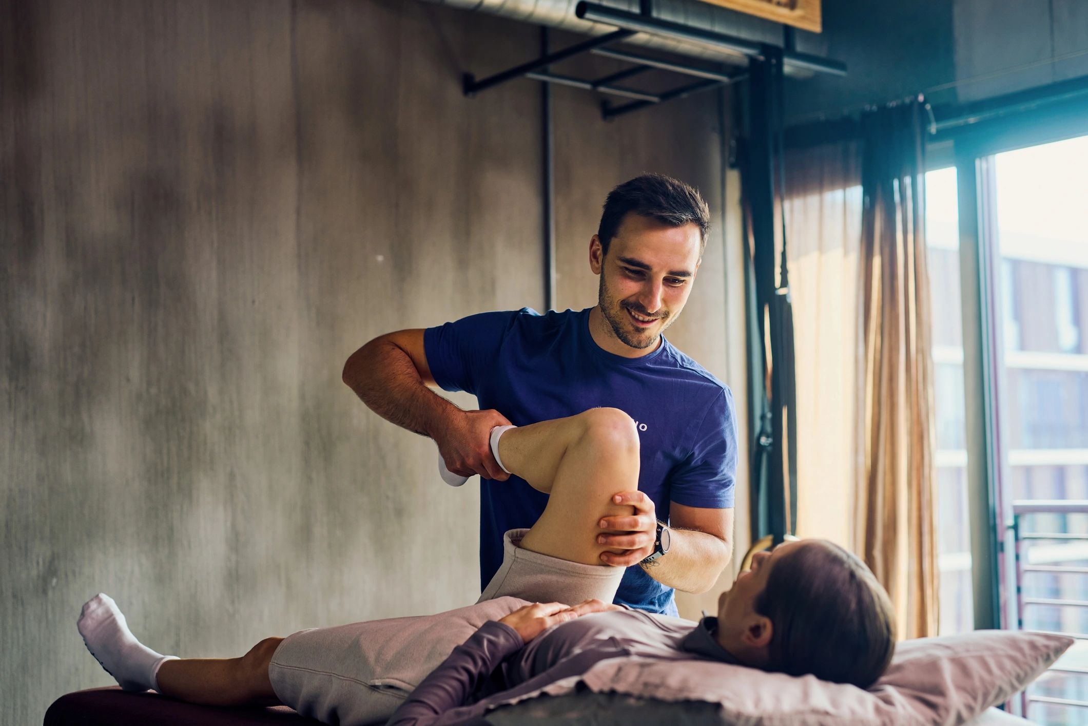 Sports medicine consultation with physician and patient in clinic